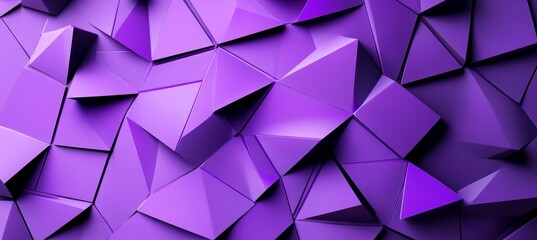 Obraz premium Abstract Amethyst Modern Geometrical Structure with Bold Shadows and Dynamic Purple Triangles