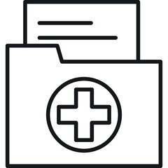 Medical Folder Icon Representing Health Records And Information With A Plus Symbol On A White Background Isolated Vector Graphic