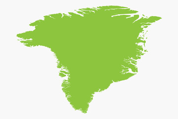 Obraz premium Vector graphic artwork suitable for print and web containing flat detailed map of GREENLAND