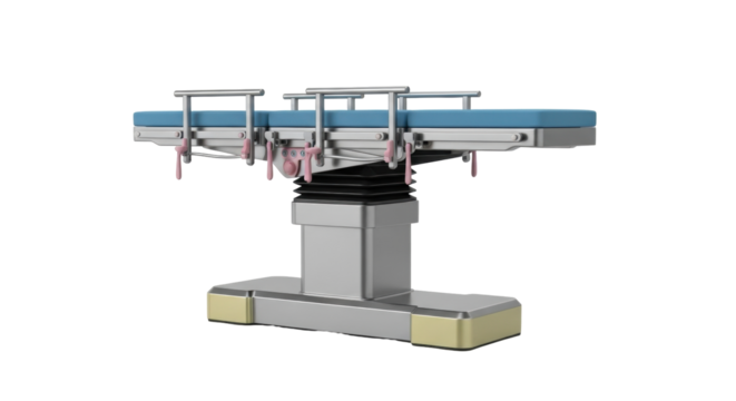 Isolated operation table for surgery room in hospital, medical equipment with no background