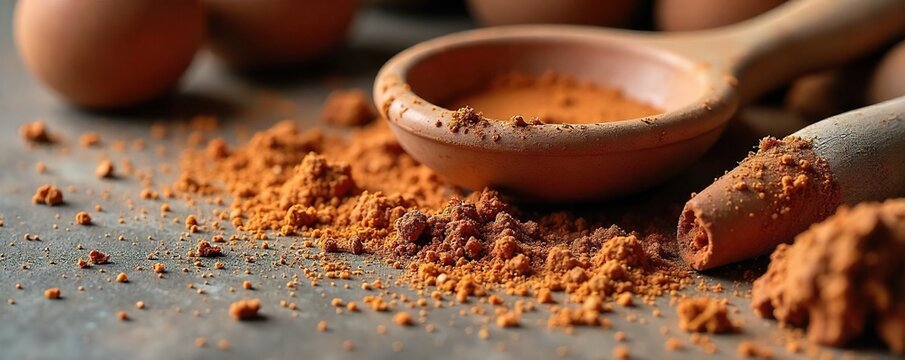 Dried Clay Residue on Pottery Tools and Materials after a Creative Studio Session. Raw Earthy Textures and Colors Showcase the Artistic Process.