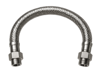 Corrosion-resistant braided steel air hose designed for marine use.