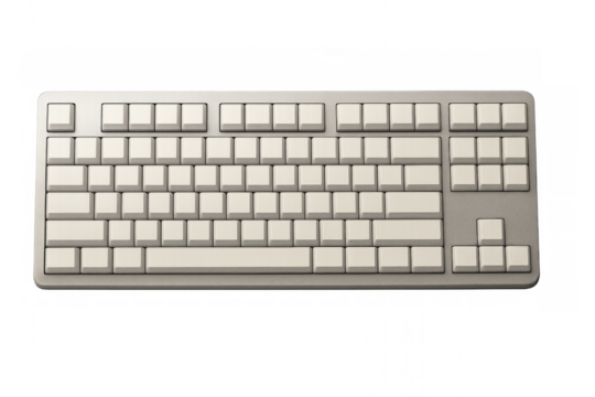 Wireless keyboard with transparent background, perfect for graphic design projects