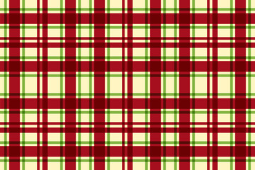 Christmas Check Green Red Plaid Patterns on Yellow Background. Rustic Xmas Seamless Pattern Background.