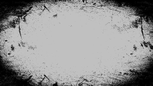 Fond anim&eacute; en boucle au style ovale grunge avec effet bichromie gris et noir	