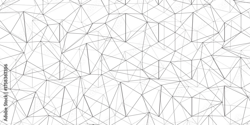 Wall mural abstract of simple gray line triangle pattern geometric background. seamless geometric polygonal rep
