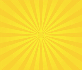 Vibrant yellow sunburst background with light and dark rays radiating from the center. An energetic and attention-grabbing radial design.