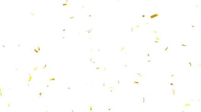 Colorful Isolated Confetti party popper Explosion confetti Blast Realistic On Isolated Background. Falling golden confetti on White And Black background 4K with Alpha channel. Double burst of confetti