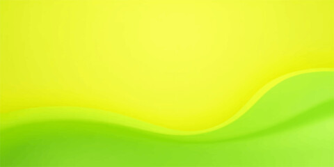 Abstract flowing wave of bright green and yellow colors creating a vibrant background design