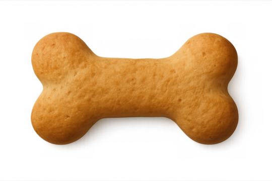 Bone shaped dog biscuit isolated on transparent background