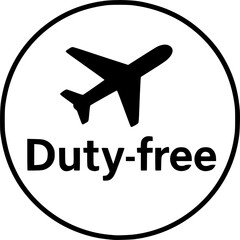 Duty-Free stamp, minimalist vector logo design, customs free label, no import fees sign, tax free delivery badge, clean typography emblem for e-commerce, global trade and logistics