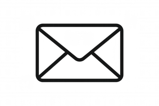 Email message envelope icon for digital communication and online contact symbol with transparent background