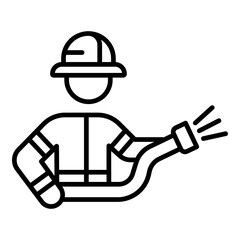 Firefighter Icon. Vector Line Icon	