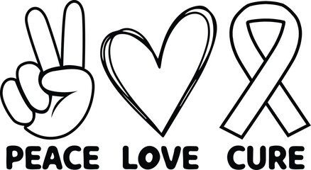 Peace Love Cure SVG