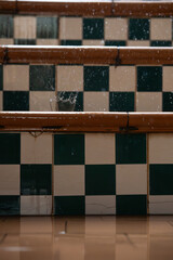 Rain falling stairs tiles tropical rainfall storm water splash