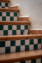 Rain falling stairs tiles tropical rainfall storm water splash