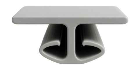 Double flange plastic profile for securing fabric in stretch ceiling setups.