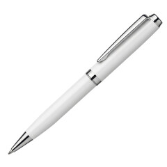 Sleek white ballpoint pen with silver accents for professional writing
