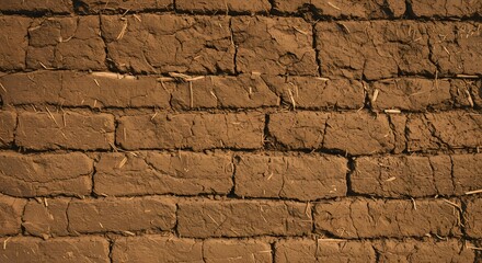 Close up of a weathered brown brick wall texture for backgrounds