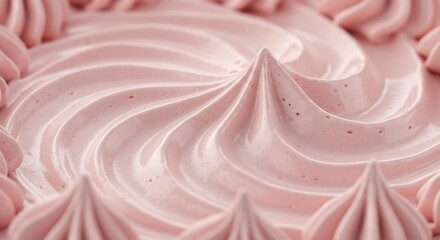 Close up of pink frosting swirls perfect for dessert decoration