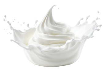 Whipped yogurt splash frozen in motion, showcasing creamy texture and smooth appearance, evokes sense of freshness and indulgence. Perfect for culinary presentations