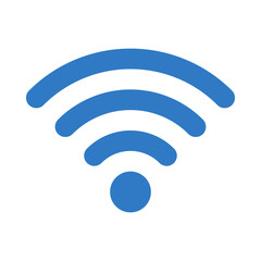 Blue wi fi signal icon isolated on transparent background