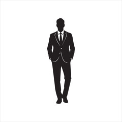 businessman silhouette isolated on white