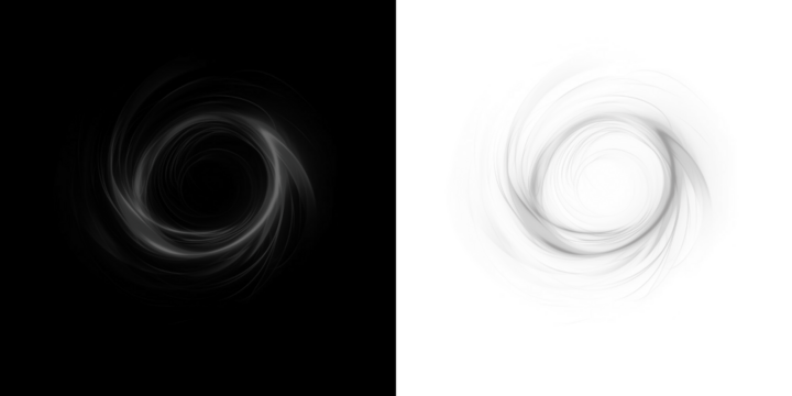 Abstract Swirl Black and White Overlay PNG on transparent background