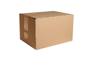 Cardboard box mock up shipping displayed against a clear background, offering abundant space for designs incorporating text