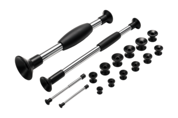 Valve lapping tool set featuring interchangeable suction cups for engine upkeep.