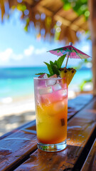 tropical cocktail on the beach