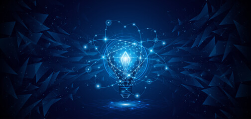 Electric or creative light bulb. Global internet connection concept for business. advanced digital technology	