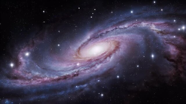 A swirling galaxy, spiral arms of dust and gas, scattered stars and cosmic beauty