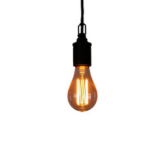 Glass pendant light on transparent background