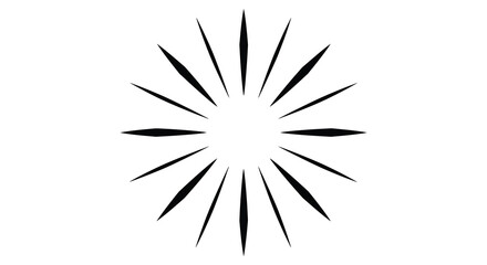 Obraz premium Abstract burst of radiating lines forming an oval shape in a stark black silhouette against a white background