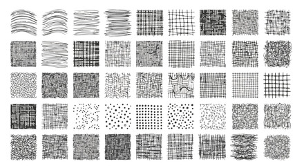 A comprehensive set of diverse seamless textures, expertly crafted in a monochromatic style. Perfectly suited for backgrounds.