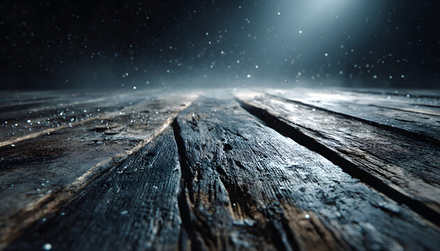 Spooky halloween background with empty wooden planks, dark horror background.