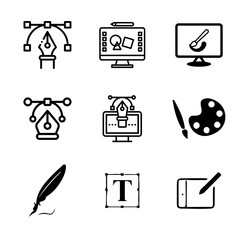 Graphic design icon set