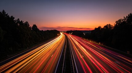 commute. An urban transportation scene with motion blur, featuring a train silhouette against a gradient. mobility guides, transit brochures, designed for transport & logistics marketing.