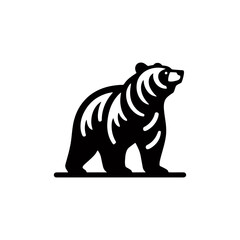 Majestic Bear Silhouette Emblem in Elegant Vector Art