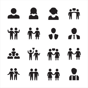 Human Interaction and Communication Vector Icon Set