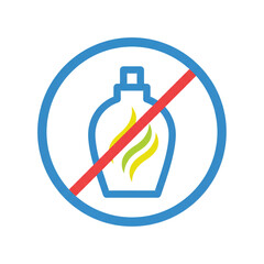No spray bottle symbol with crossed line illustration  