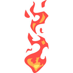 Stylized Cartoon Fire Flames Icon Red Orange Yellow Colors With Transparent Background Vector Art