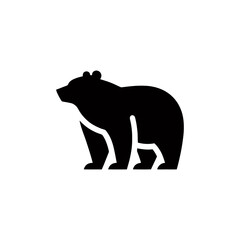 Minimalist Bear Silhouette Simple Graphic Symbol for Wildlife