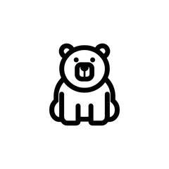 Playful Teddy Bear Icon Illustration in a Minimalist