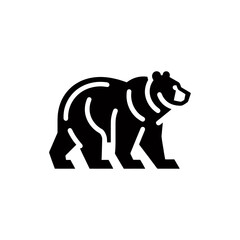 Vector Graphic Silhouette of a Massive Grizzly Bear