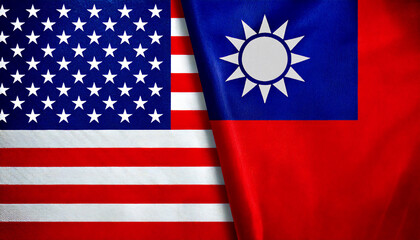 アメリカの国旗と中華民国の国旗(USA Flag & Republic of China flag.)