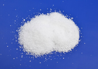 Barium hydroxide on blue background