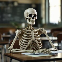 Skeleton in Classroom
