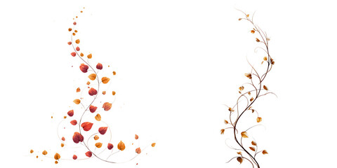 Spiral Climbing Vines with Autumn Tones and Thin Structure